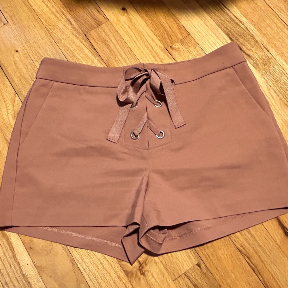 Express pink zipper shorts